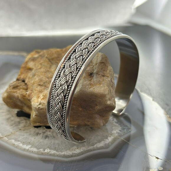 Sterling Silver Flexible & Adjustable Braided Fashion Bracelet For Women main image 6